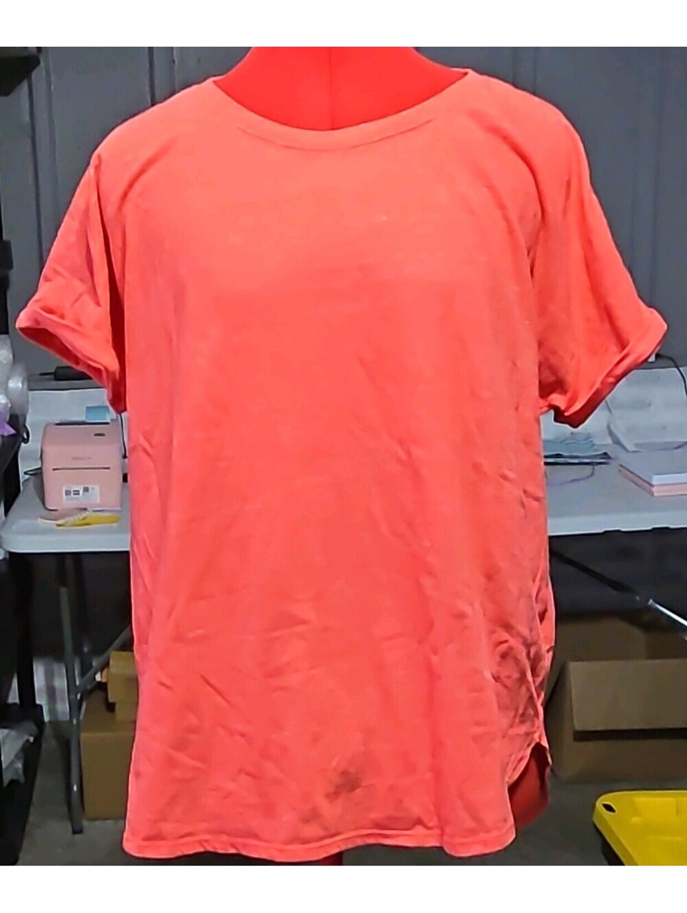 Athletic Works Women’s Lightweight Crew Neck Short Sleeve Tee Orange XL 16-18
